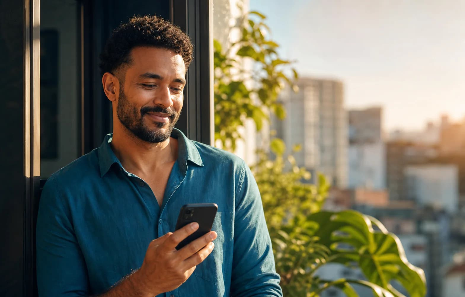 Pessoa consultando no celular a previsão dos próximos meses